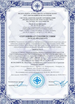 2010.07.06 Елизово - Техническое обслуживание радиоэлектронной аппаратуры, телефонов, ЭВМ